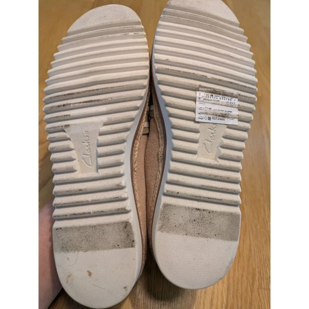 Clarks Serena Paige Loafers Shoes Womens 7 Tan Striped Suede Slip On 14786